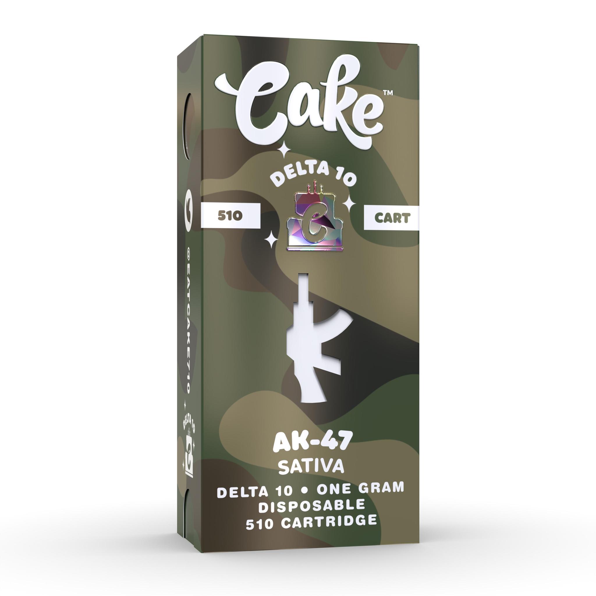 Cake Delta 10 510 Vape Cartridge 940mg Ak 47 5 Pack Display Msrp