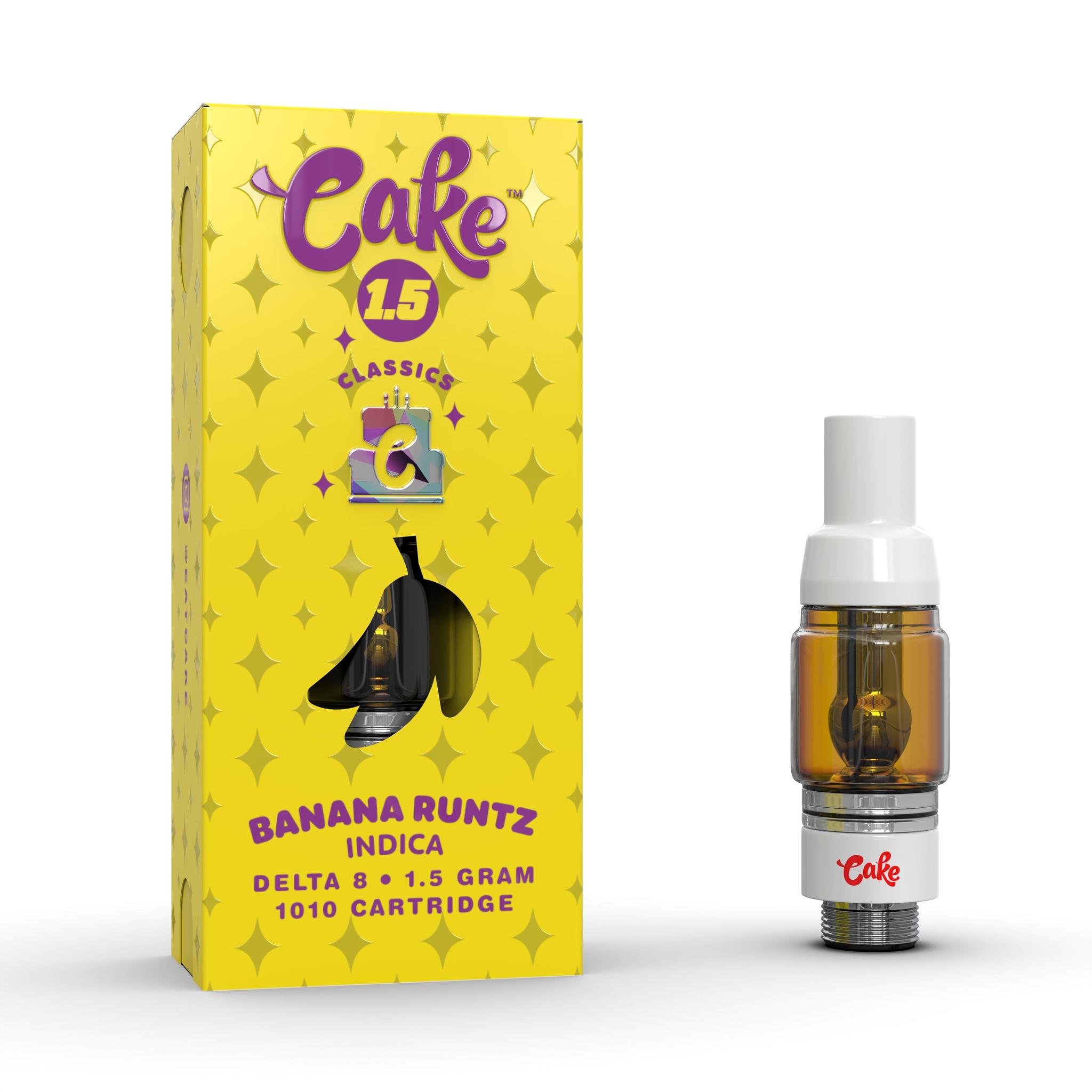 Cake – Delta 8 1010 Vape Cartridge 1.5g – Banana Runtz 5-pk Display ...