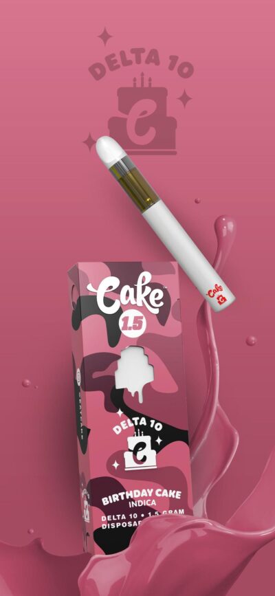 Cake – Delta 10 Vape Disposable 1.5g – Birthday Cake 5-Pack Display ...